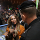 LaDonna Brave Bull Allard (C) of Cannon Ball, North Dakota, talks with Maj. Gen. Donald Jackson of the Army Corps of Engineers during a demonstration against the proposed Dakota Access Pipeline outside the Corps headquarters November 15, 2016 in Washington, DC. Photo via Getty